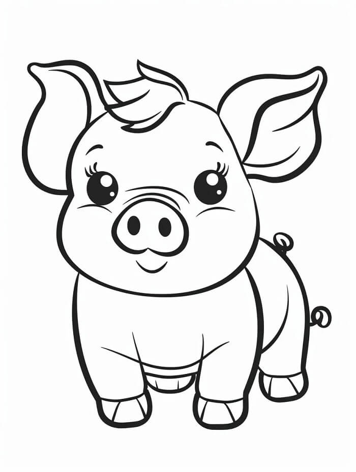 Fise de colorat cu Porc de colorat p38