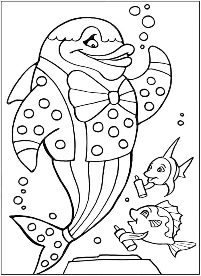 Fise de colorat cu Animale Marine de colorat p20