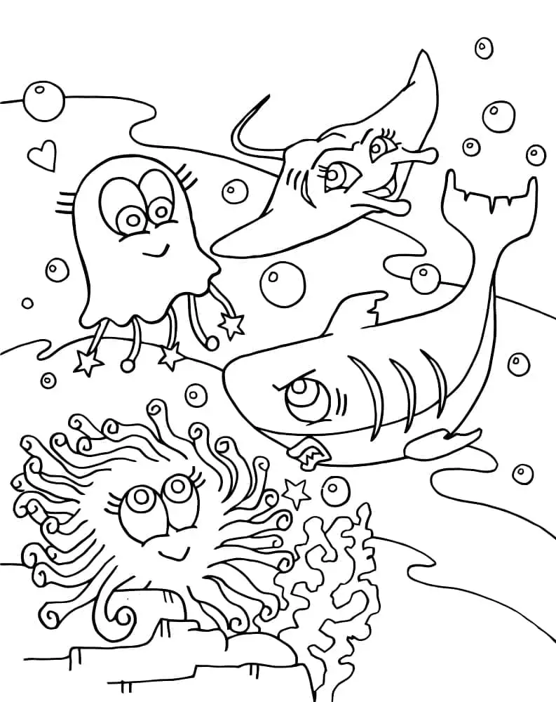 Fise de colorat cu Animale Marine de colorat p29