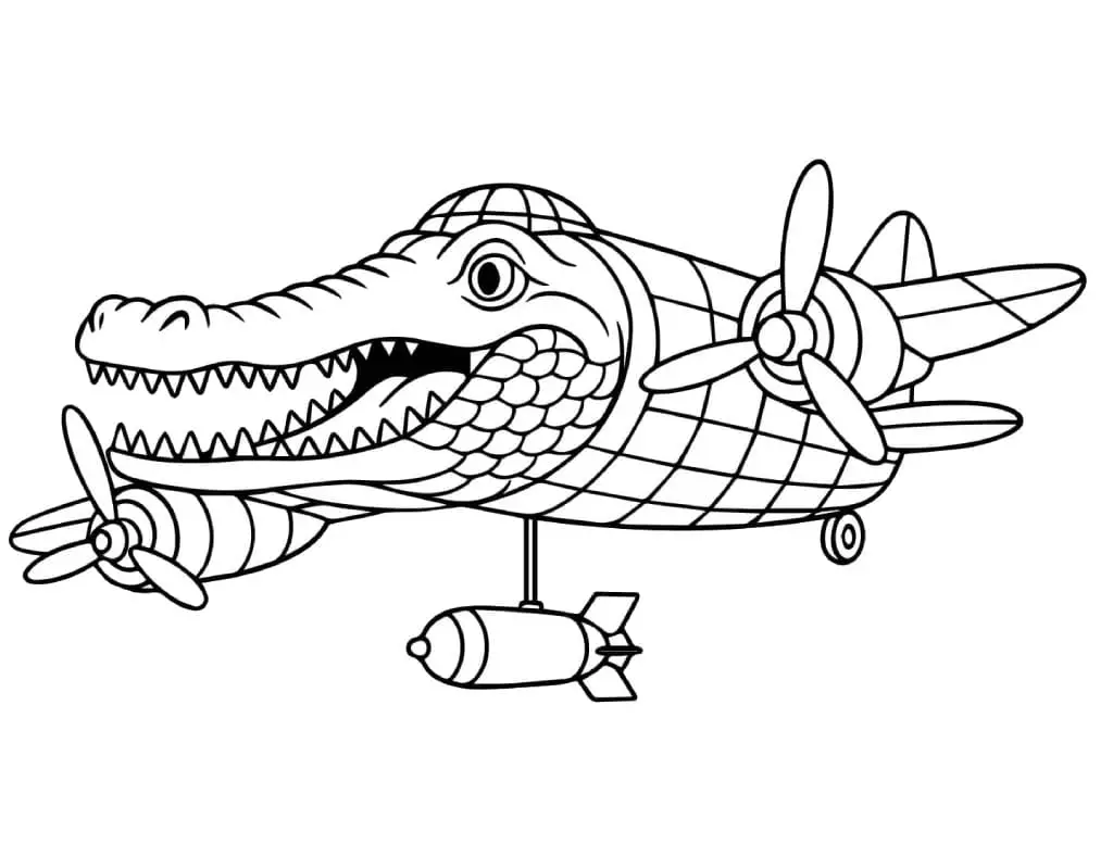 Fise de colorat cu Bombardiro Crocodilo de colorat p01