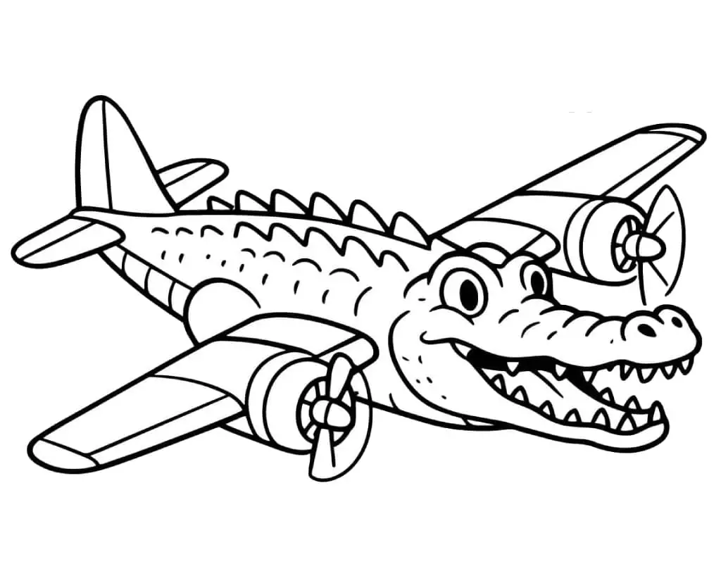 Fise de colorat cu Bombardiro Crocodilo de colorat p02