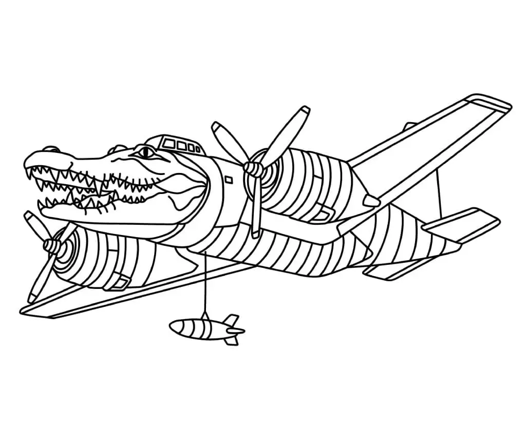 Fise de colorat cu Bombardiro Crocodilo de colorat p03