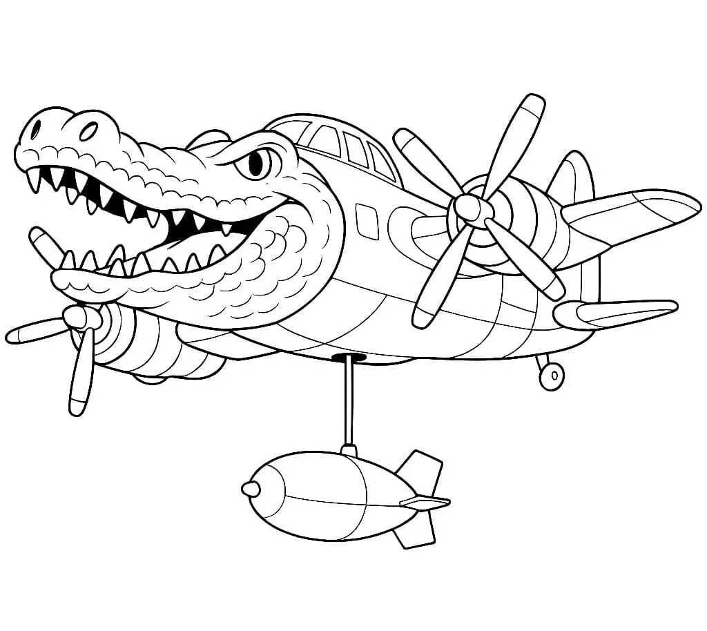 Fise de colorat cu Bombardiro Crocodilo de colorat p07