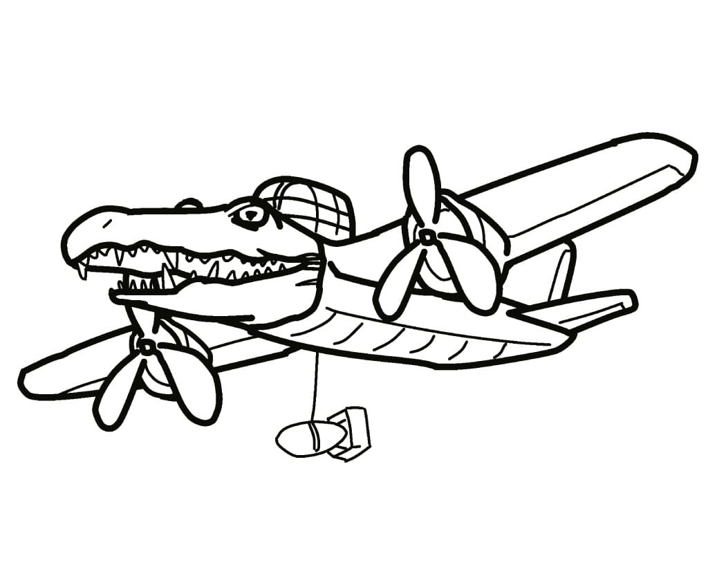 Fise de colorat cu Bombardiro Crocodilo de colorat p08