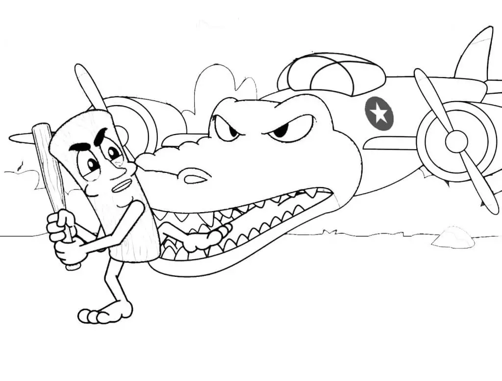 Fise de colorat cu Bombardiro Crocodilo de colorat p12