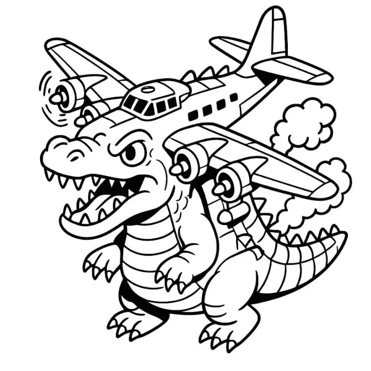 Fise de colorat cu Bombardiro Crocodilo de colorat p14