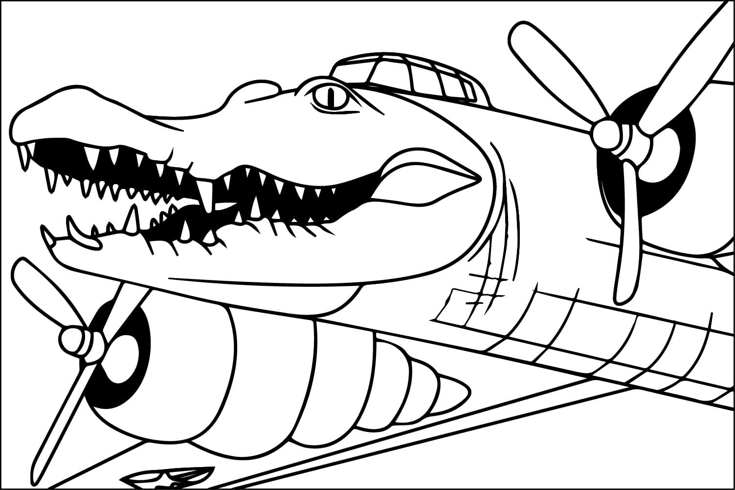 Fise de colorat cu Bombardiro Crocodilo de colorat p19