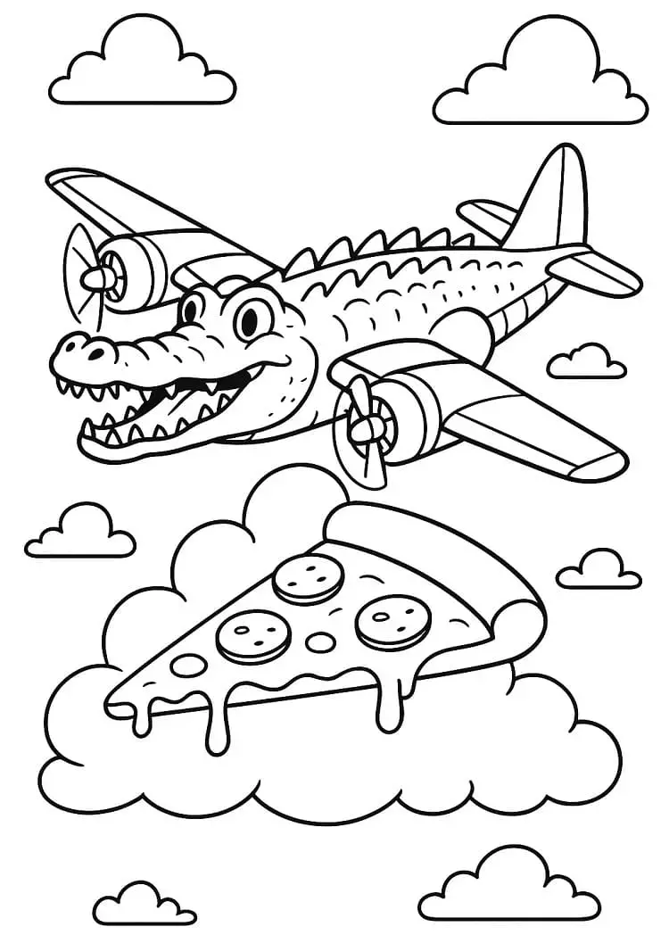 Planse de colorat cu Bombardiro Crocodilo