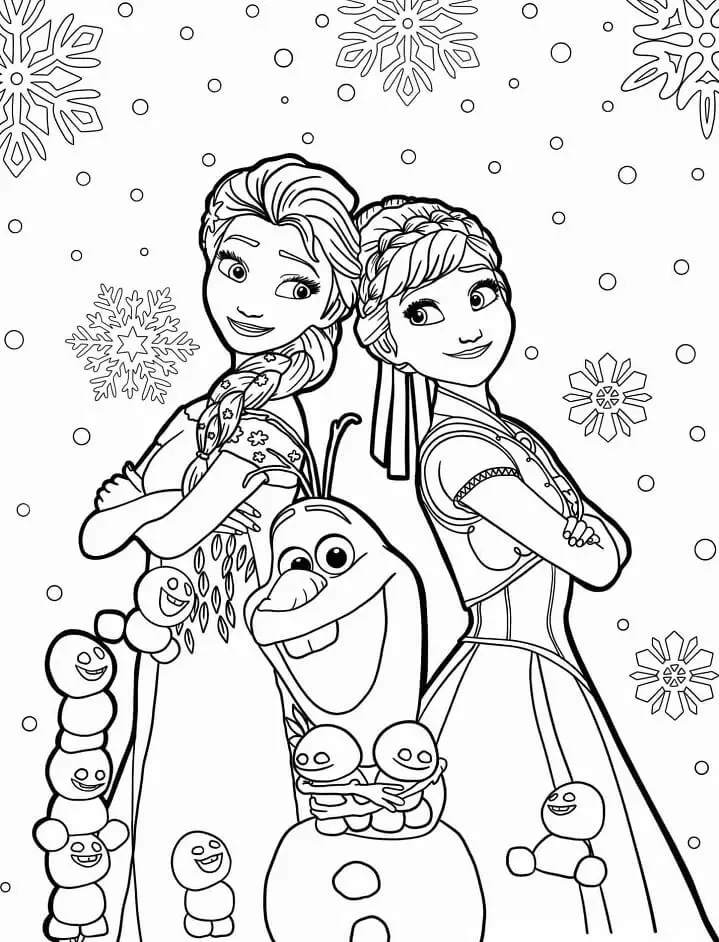 Fise de colorat cu Elsa si Anna de colorat p41