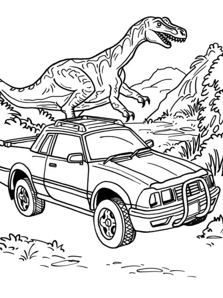 Fise de colorat cu Jurassic park de colorat p04