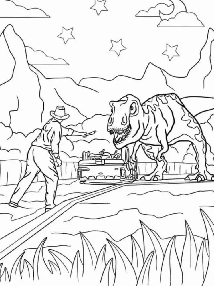Fise de colorat cu Jurassic park de colorat p10