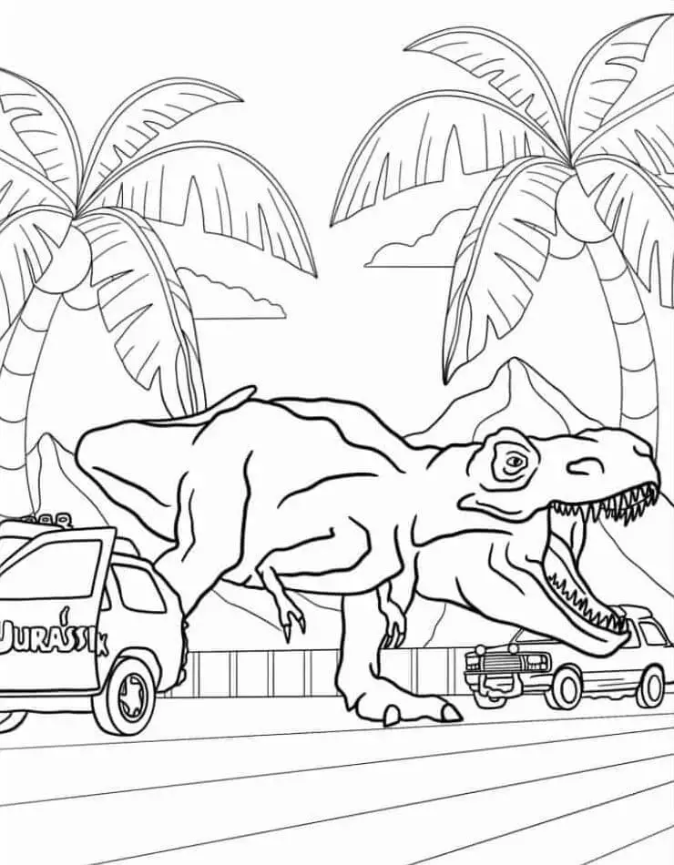 Fise de colorat cu Jurassic park de colorat p11