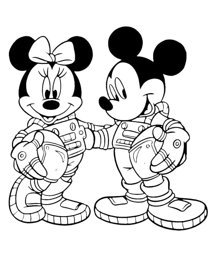 Fise de colorat cu Mickey si minnie de colorat p01