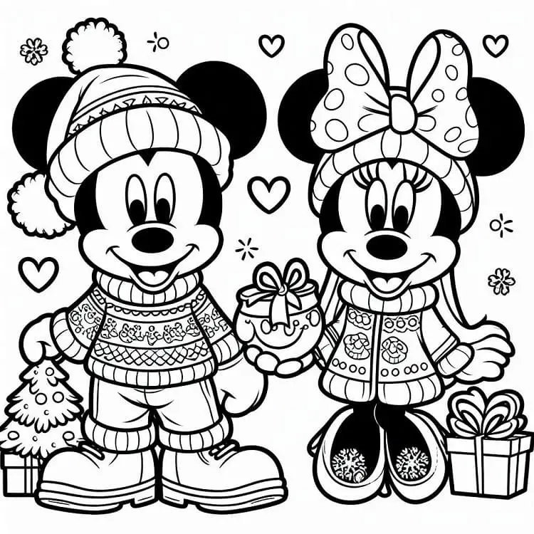 Fise de colorat cu Mickey si minnie de colorat p02