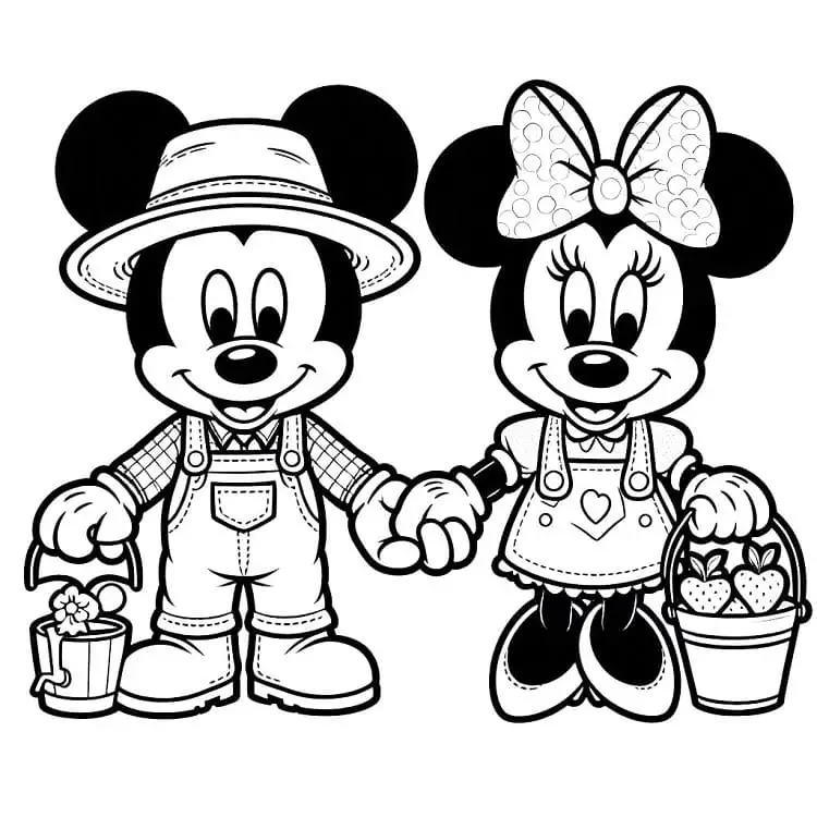 Fise de colorat cu Mickey si minnie de colorat p03