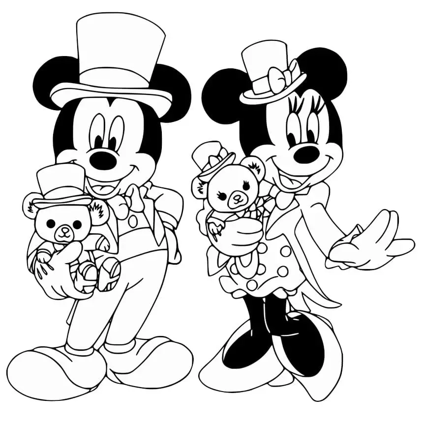 Fise de colorat cu Mickey si minnie de colorat p04