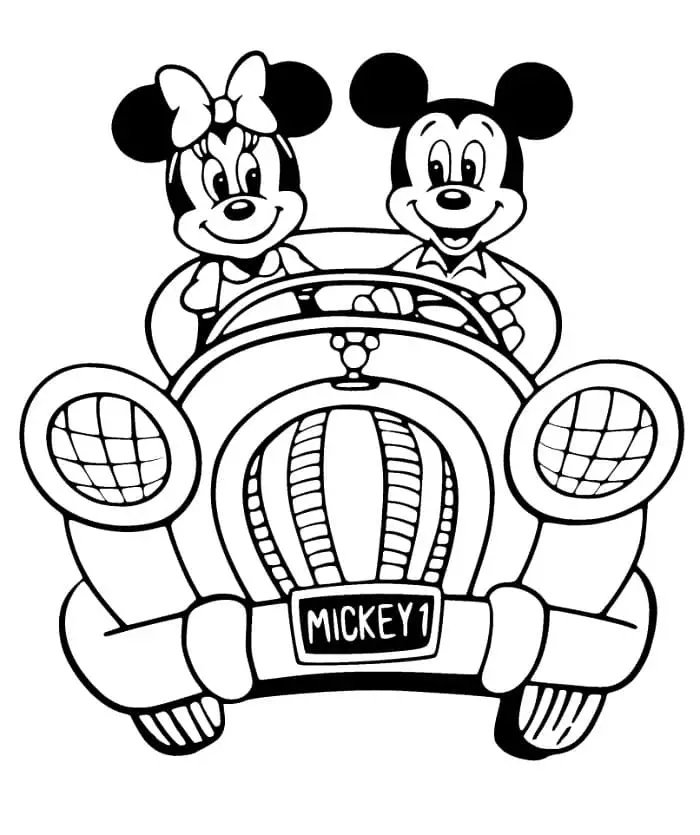 Fise de colorat cu Mickey si minnie de colorat p05