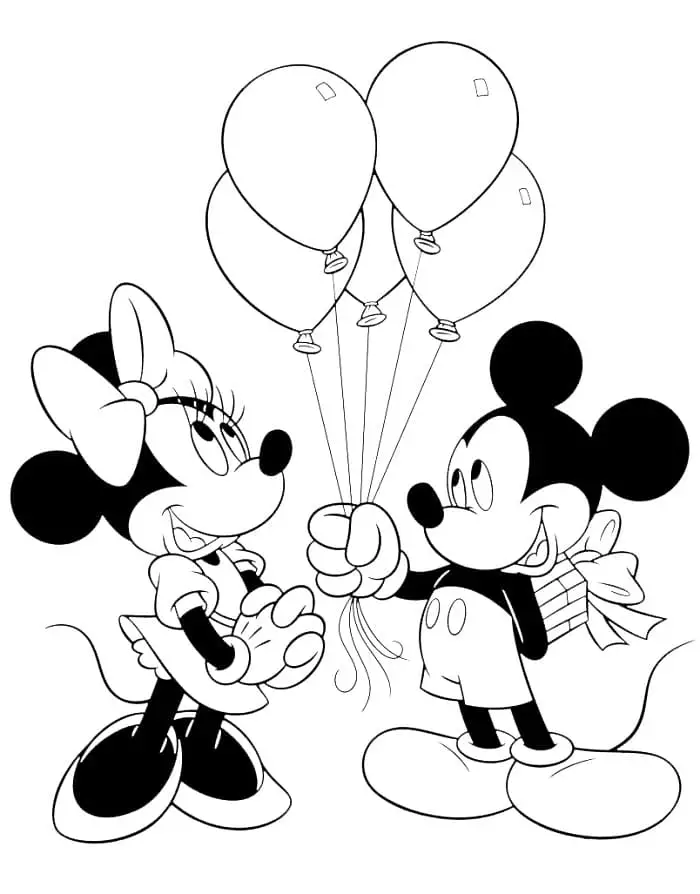 Fise de colorat cu Mickey si minnie de colorat p06