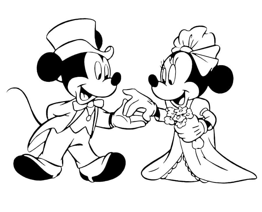 Fise de colorat cu Mickey si minnie de colorat p07