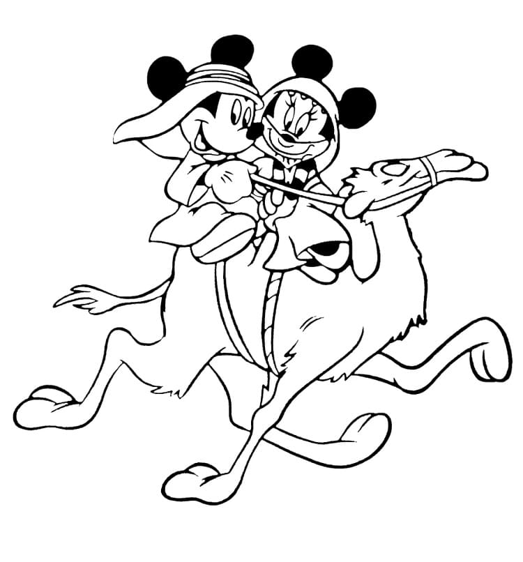 Fise de colorat cu Mickey si minnie de colorat p08