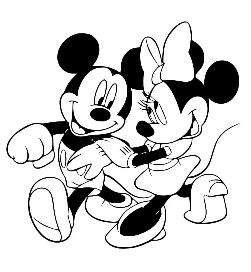 Fise de colorat cu Mickey si minnie de colorat p09