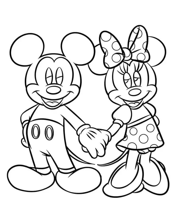 Fise de colorat cu Mickey si minnie de colorat p12