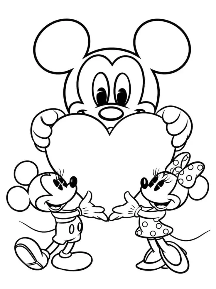 Fise de colorat cu Mickey si minnie de colorat p13