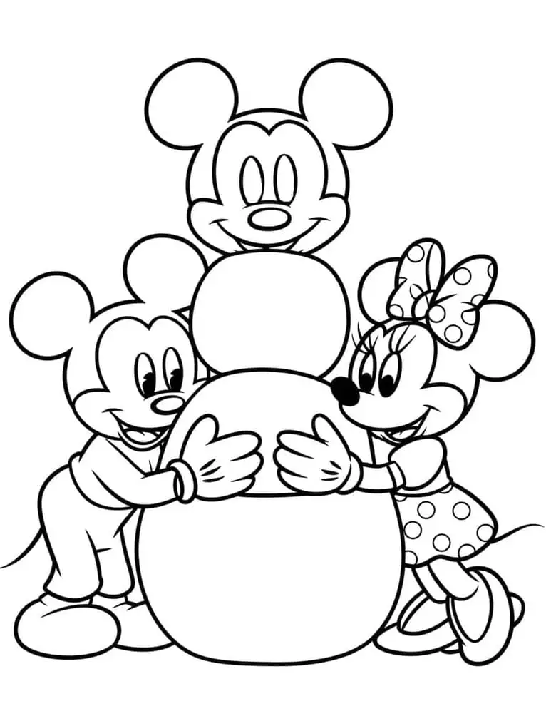 Fise de colorat cu Mickey si minnie de colorat p14