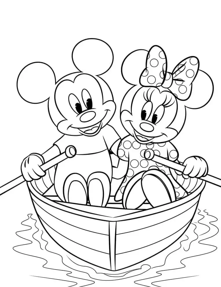 Fise de colorat cu Mickey si minnie de colorat p15