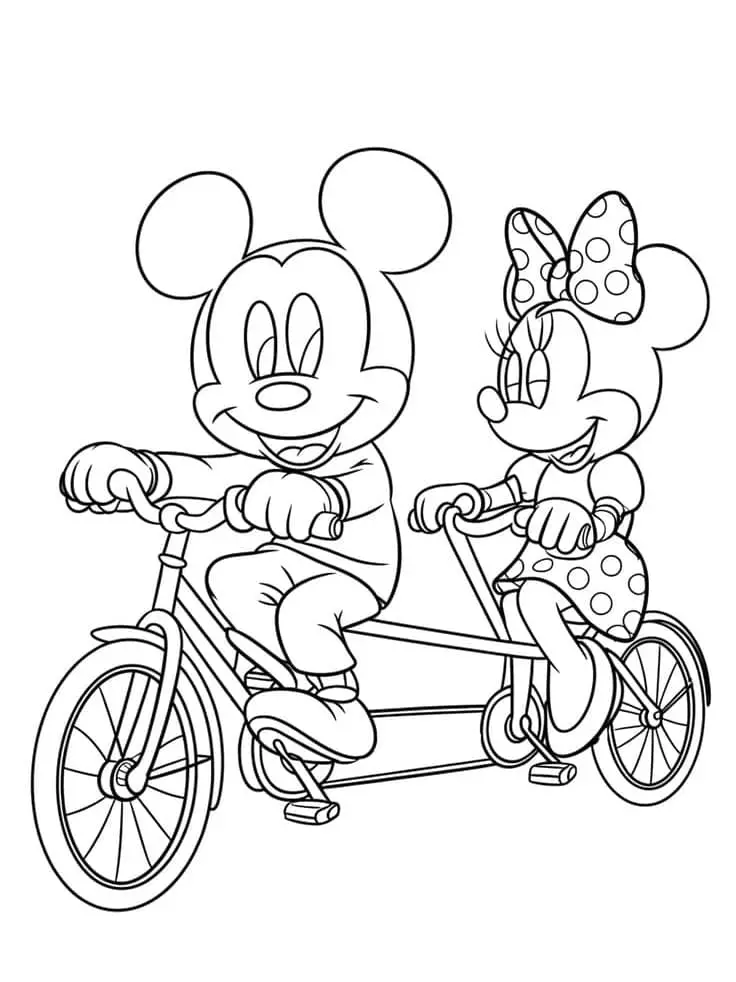 Fise de colorat cu Mickey si minnie de colorat p16