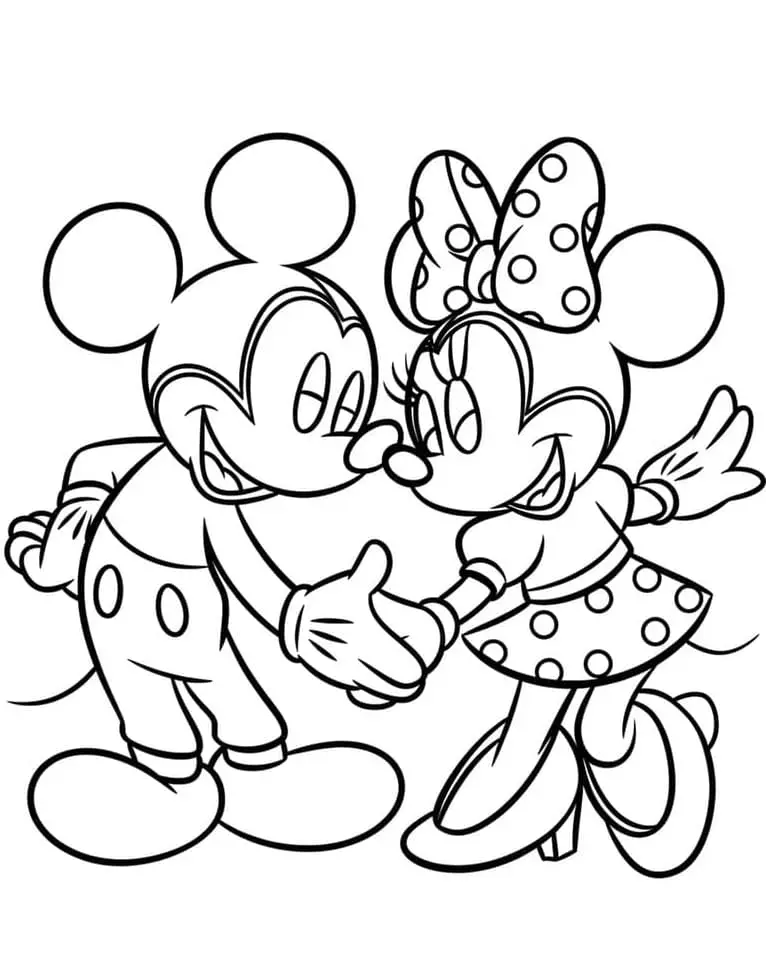Fise de colorat cu Mickey si minnie de colorat p18