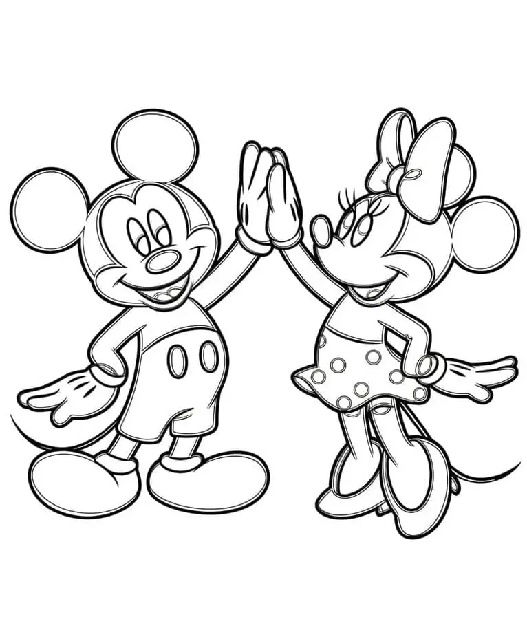 Fise de colorat cu Mickey si minnie de colorat p19