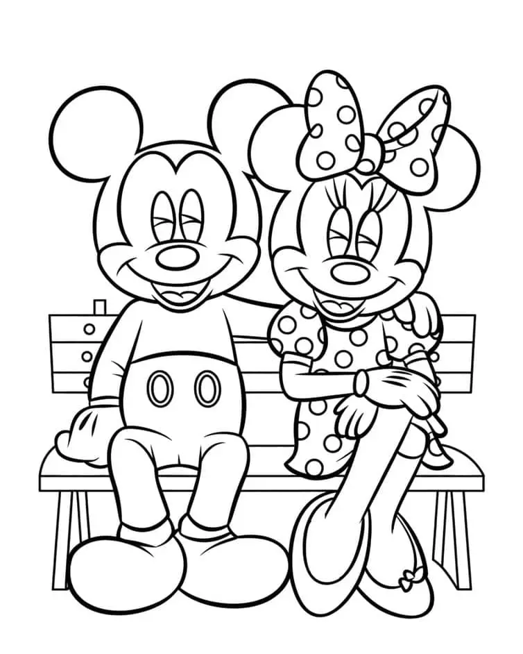 Fise de colorat cu Mickey si minnie de colorat p20