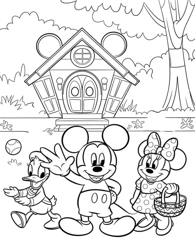 Fise de colorat cu Mickey si minnie de colorat p21