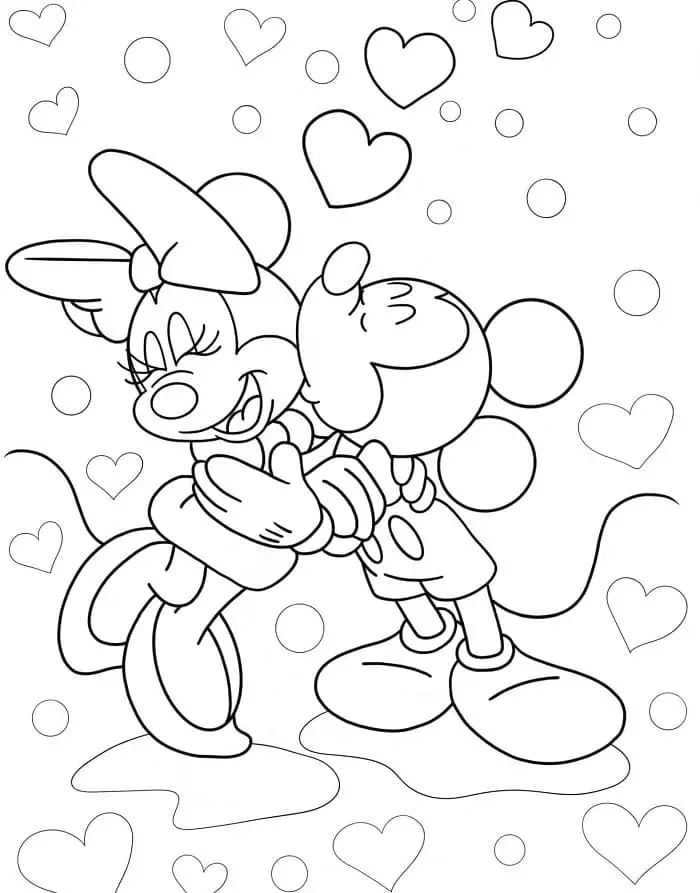 Fise de colorat cu Mickey si minnie de colorat p22