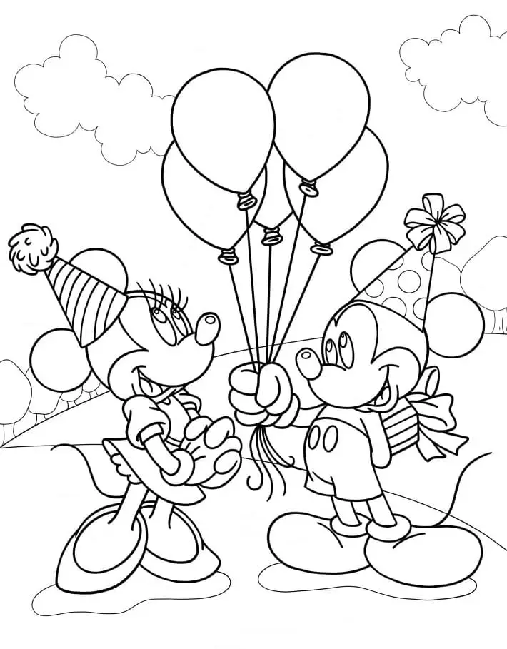 Fise de colorat cu Mickey si minnie de colorat p23