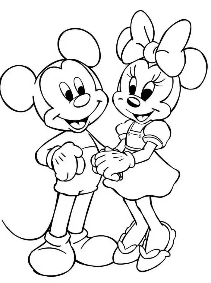 Fise de colorat cu Mickey si minnie de colorat p24