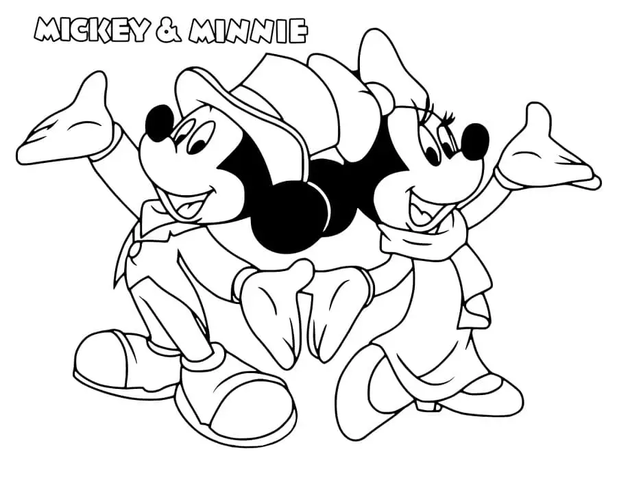 Fise de colorat cu Mickey si minnie de colorat p26