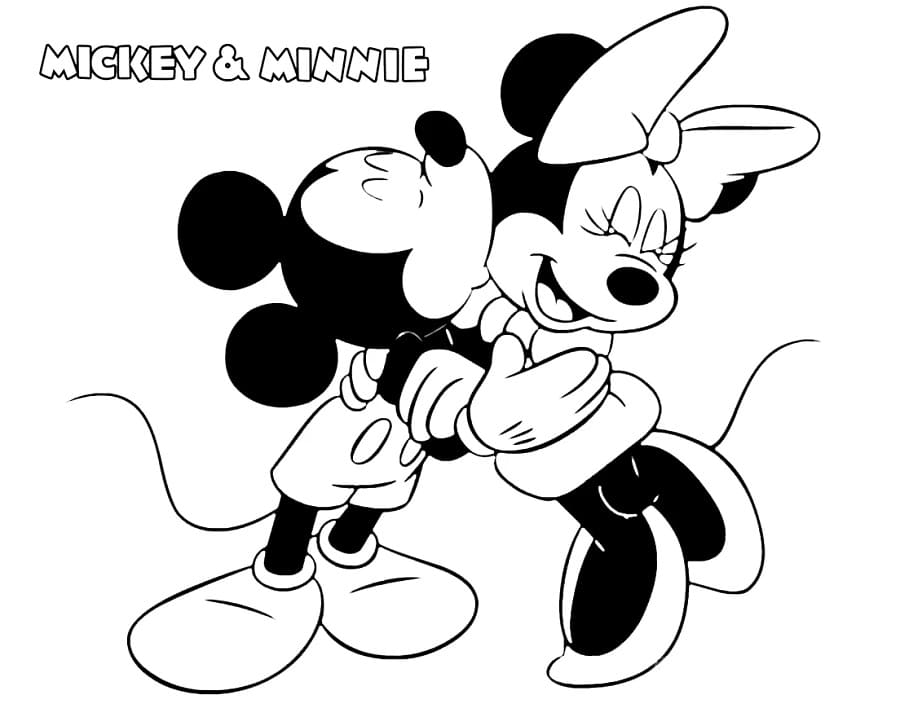 Fise de colorat cu Mickey si minnie de colorat p28