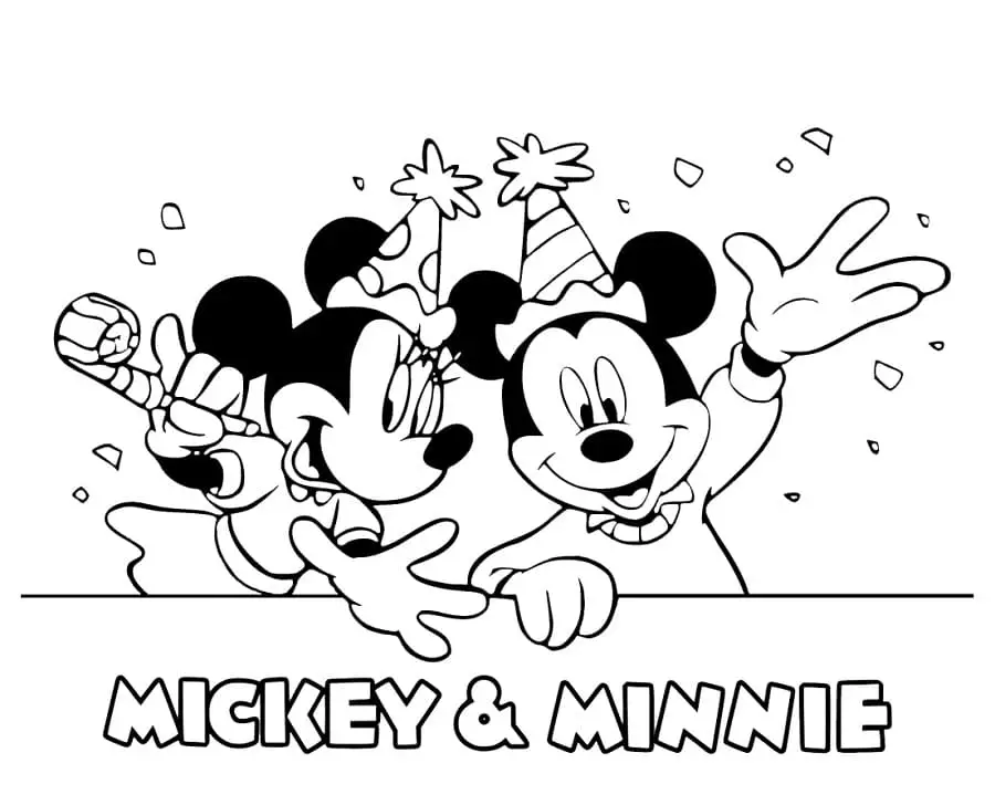 Fise de colorat cu Mickey si minnie de colorat p30