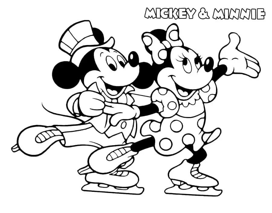 Fise de colorat cu Mickey si minnie de colorat p31
