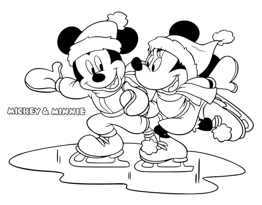 Fise de colorat cu Mickey si minnie de colorat p32