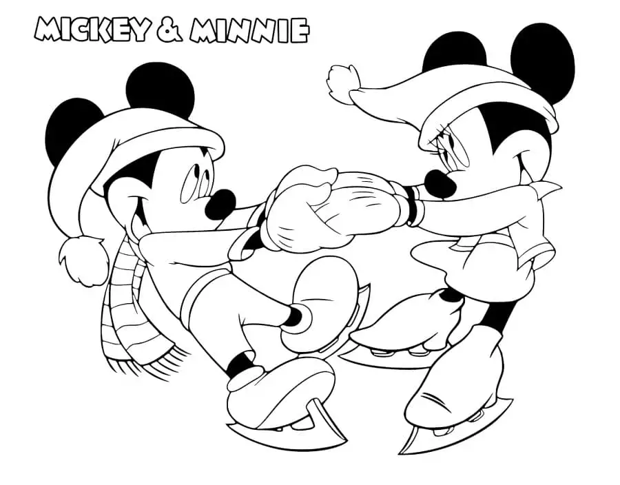 Fise de colorat cu Mickey si minnie de colorat p33
