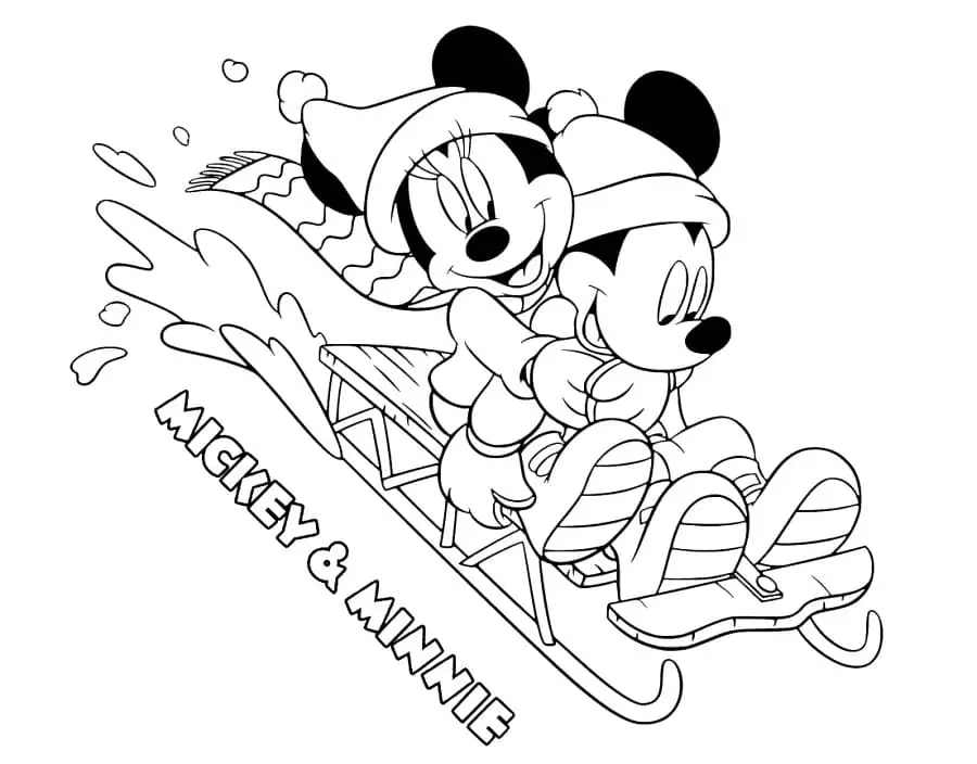 Fise de colorat cu Mickey si minnie de colorat p34