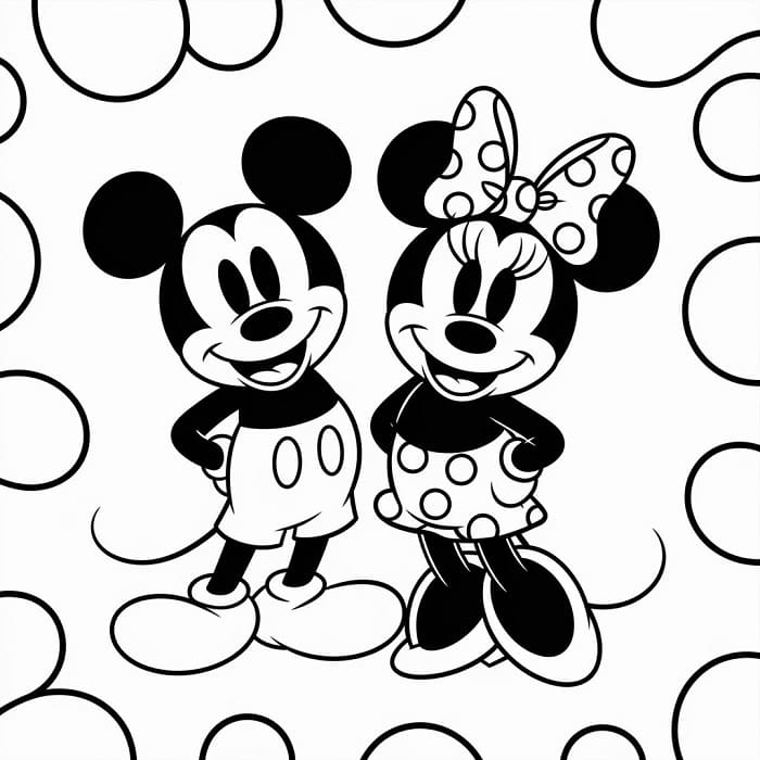 Fise de colorat cu Mickey si minnie de colorat p35
