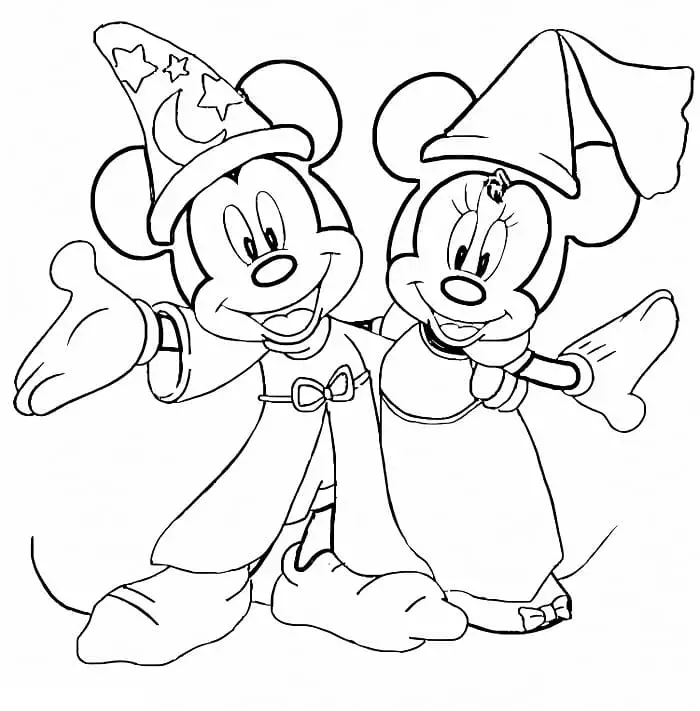Fise de colorat cu Mickey si minnie de colorat p38