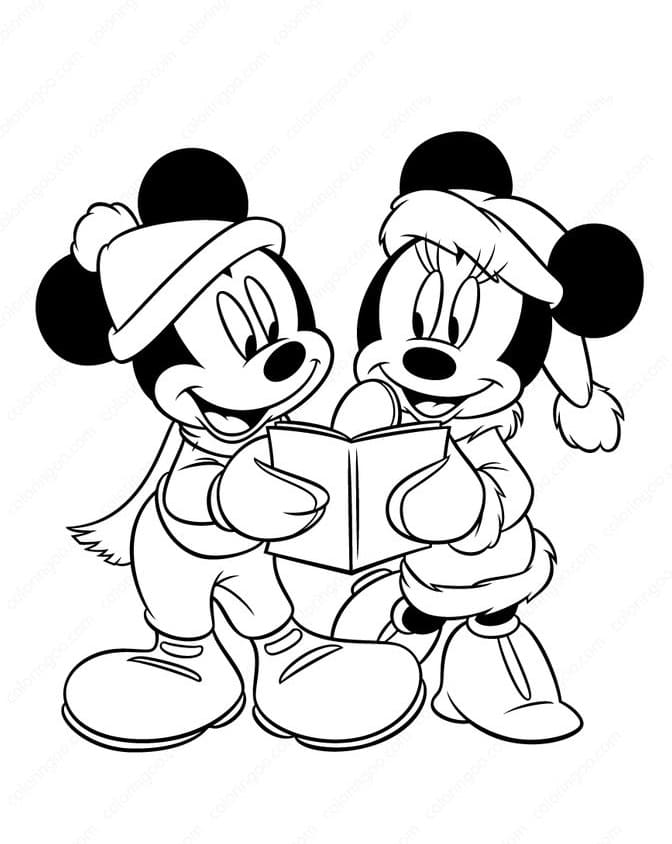 Fise de colorat cu Mickey si minnie de colorat p39