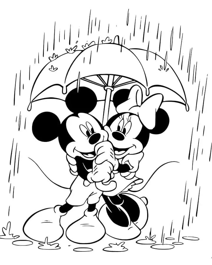 Fise de colorat cu Mickey si minnie de colorat p40