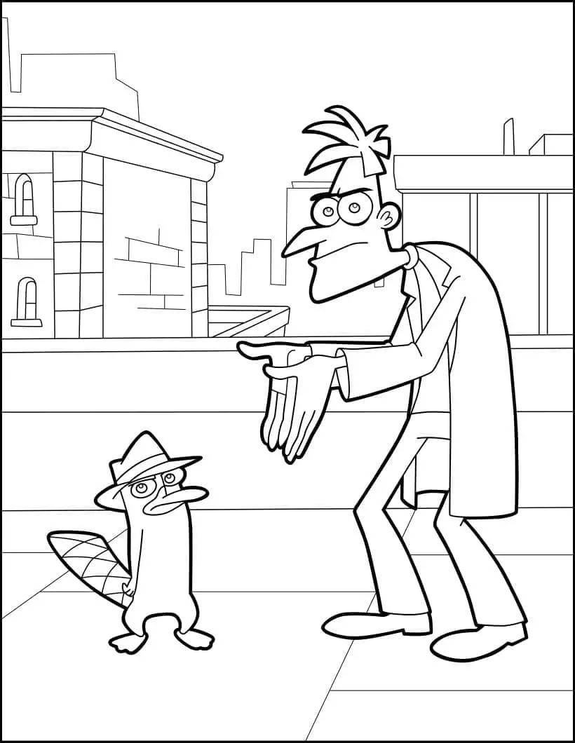 Fise de colorat cu Phineas si ferb de colorat p02