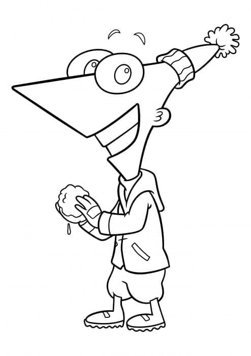 Fise de colorat cu Phineas si ferb de colorat p03